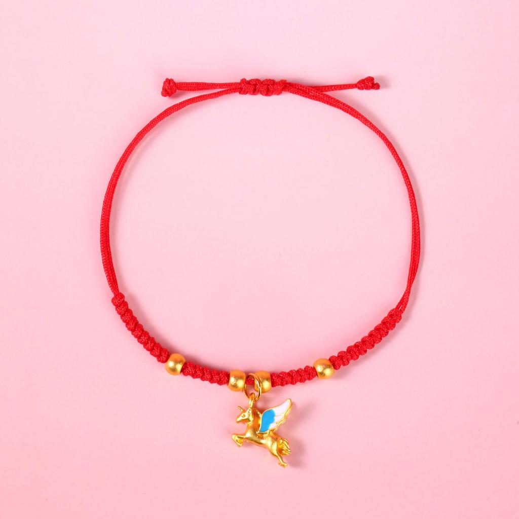 2026 Year of the Horse Zodiac Bracelet: Handmade Red String Ethnic Style Jewelry, Perfect for New Year or Small Gifts.