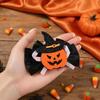 1 Pair Girl Hairpins, Anti-Slip Clip Design Bang Hair Pins, 3D Bow Pumpkin Skull Eyes Halloween Shape Hair Clips, Thick Ribbed Webbing Hair