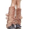 Women Plush Deer Pattern Leg Warmers In Soft Faux Furs, Furry Bowknot Leg Covers Socks for Daily Commute Casual Wear and Indoor Lounging In Cool