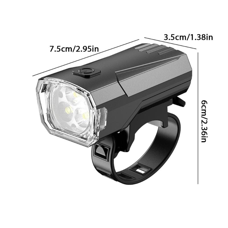 Wide Angle Bike Headlight Universal Bike Flashlight Waterproof 3 Mode USB Rechargeable Bike Light for Night Riding