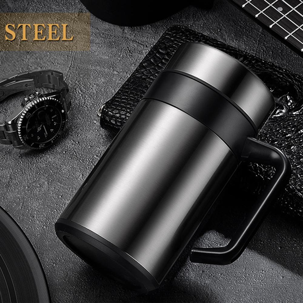 304 Stainless Steel Thermal Mug Thermos Water Bottle Tea Tumber For Office Water Cup With Handle Coffee Mug Tea Cup Man Gifts
