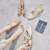 Scarpe da donna classiche con punta tonda e intagliate, tacco quadrato, da lady, casual, primavera/estate, antiscivolo, per ufficio e carriera ab282