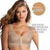 Plus-Size Wire-Free Front Buckle Sports Bra - Breathable & Comfortable