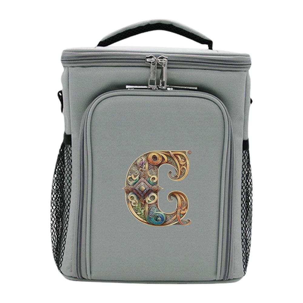 Food Storage Handbag Large Capacity Food Tote Crossbody Lunch Bag Durable Simplicity Outdoor Organizer Case Graphic Letter Print