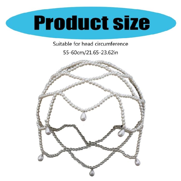 Unique Handmade Pearls Hat Hollows Out Headpiece Elegant Bride Hair Ornaments Women Hair Styling