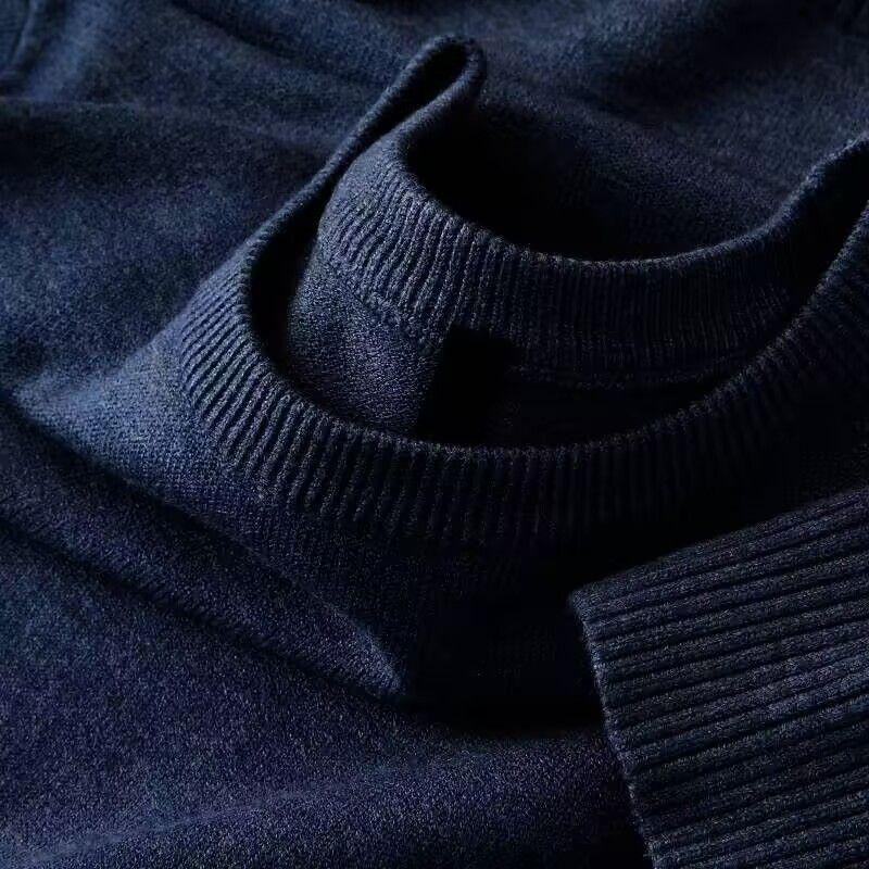 

Весна Новый Стиль Мужской Приталенный Однотонный С Круглым Вырезом Простой Модный и Удобный Свитер L синий