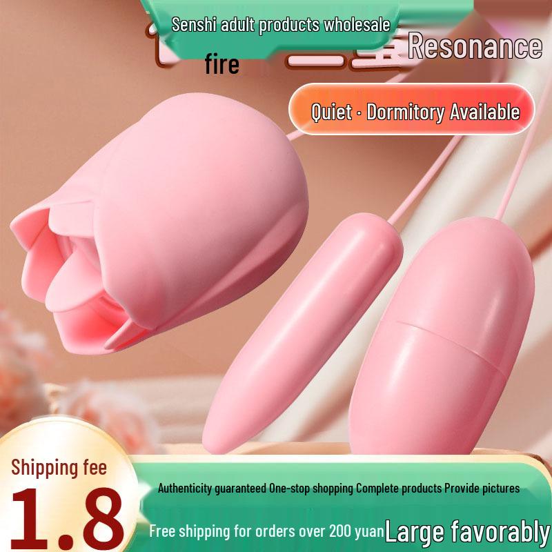 Jinle Rose USB Tongue Licking Vibrator – Round Egg Design for Female Pleasure, Adult Fun.