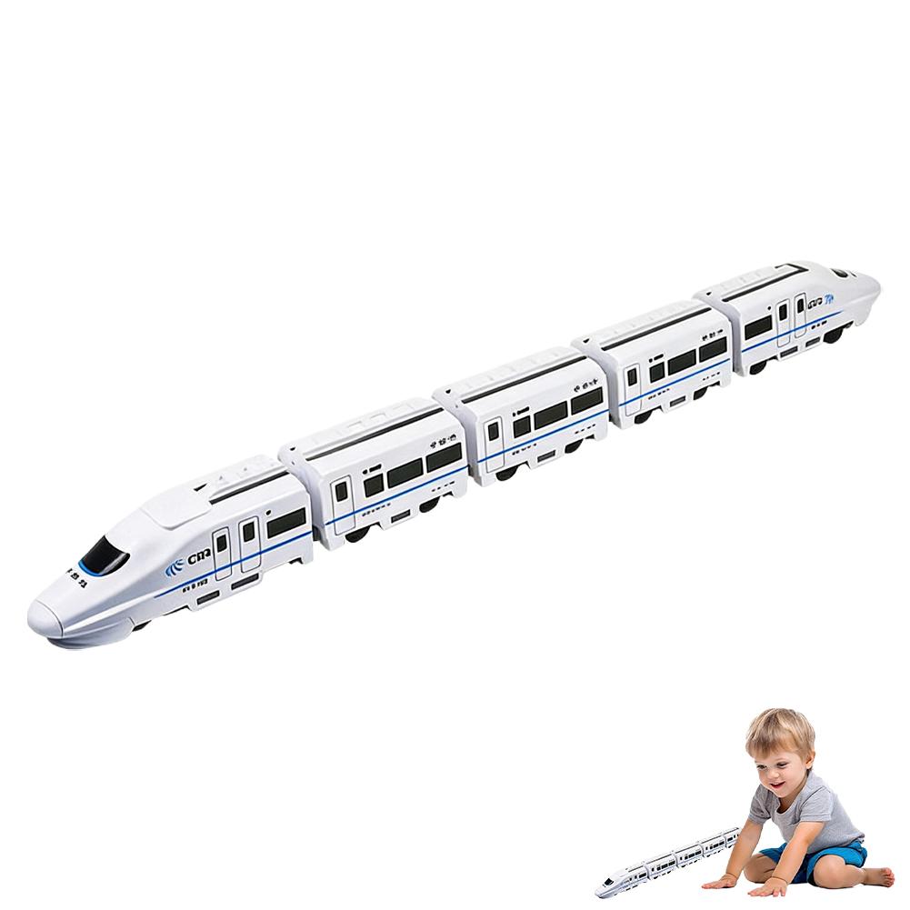 Electric DIY High-Speed Train Toy For Kids - Realistic Bullet Train With Universal Wheels Flashing Lights & Train Sound Effects