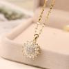 Women'S Rotatable Sunflower Collarbone Chain, Daisy Necklace, Fresh And Versatile Fashionable Neck Accessory.