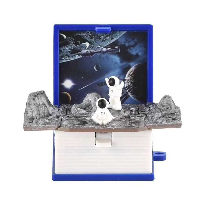 3D Dinosaur & Space Astronaut Pop-Up Keychain Book: Educational, Creative Decompression Toy