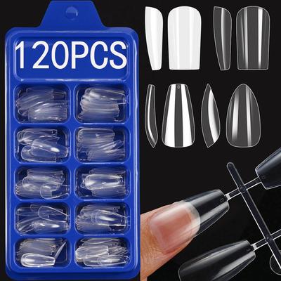 120 Pezzi/set Bianco Latte Generoso Nail Art Pezzo per Nail Art, Pezzo per Unghie a Mandorla, Avanzato Medio Scala Unghie Pezzo per Unghie Rimovibile