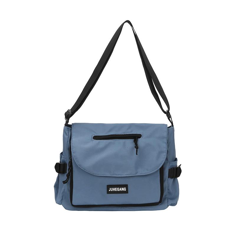 

Однотонная простая нейлоновая ткань, холщовая сумка для студента колледжа, уличная, локомотивная, трендовая, основная, походная, сумка почтальона, новая сумка