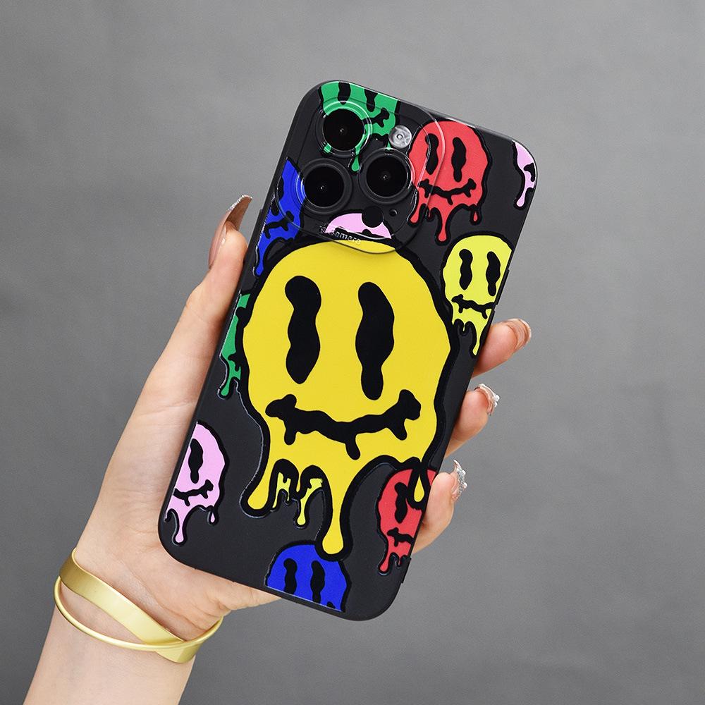 

Защитный чехол Smiley Face Ghost для iPhone 15 Soft Shell Anti-Fall iPhone 14 Pro Max чёрный
