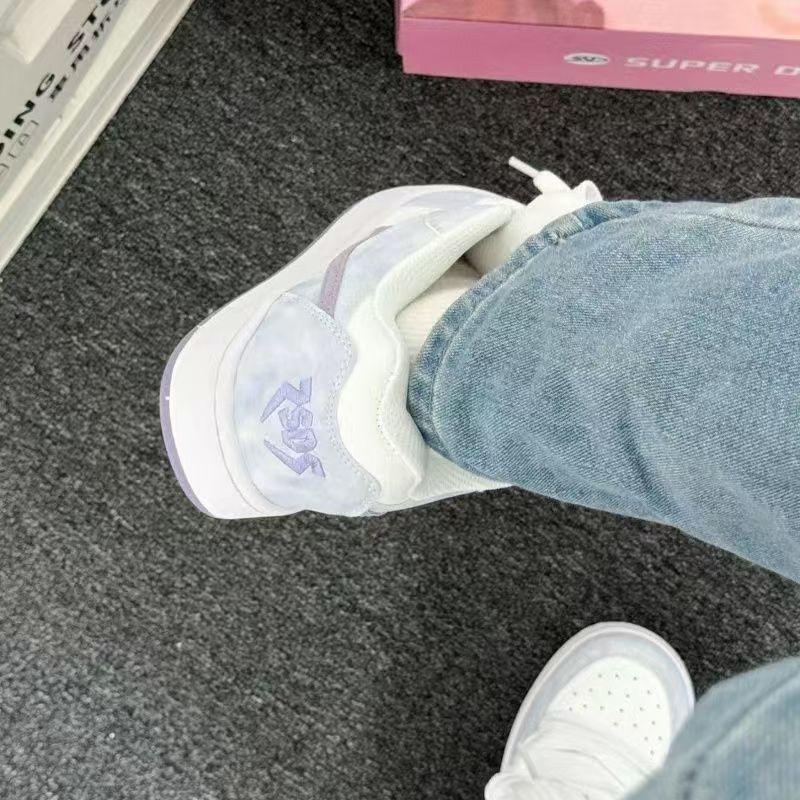 New Chinese lavender velvet dream niche bread shoes original retro lightning board shoes women's versatile dirt-resistant casual