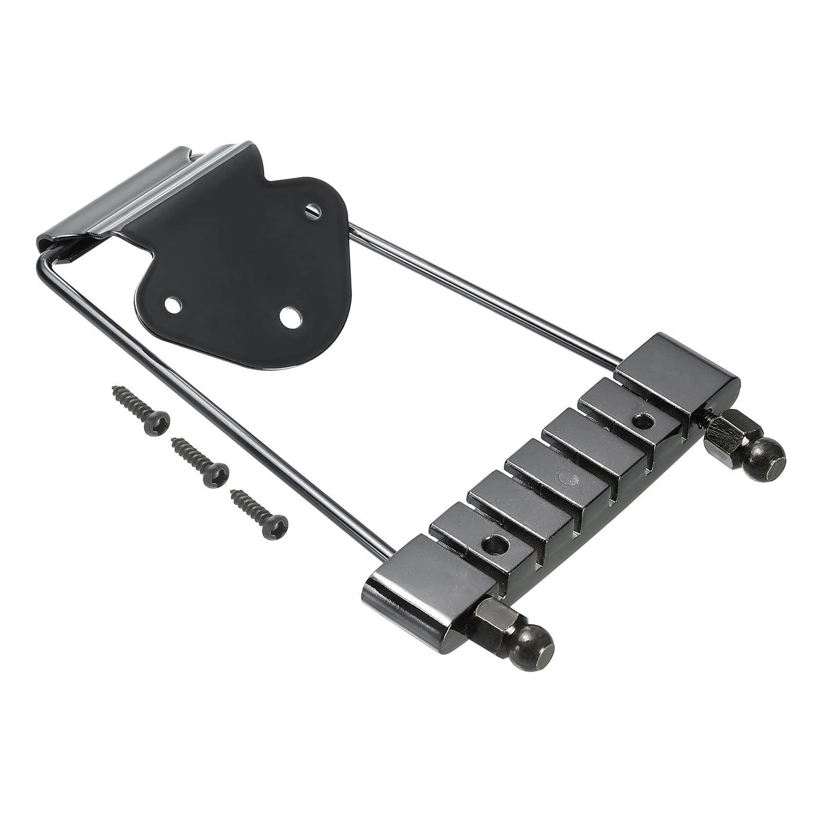 

PATIKIL 6-String Guitar Trapeze Tailpiece Bridge, Replacement for Jazz Acoustic Guitar and Bass, Black