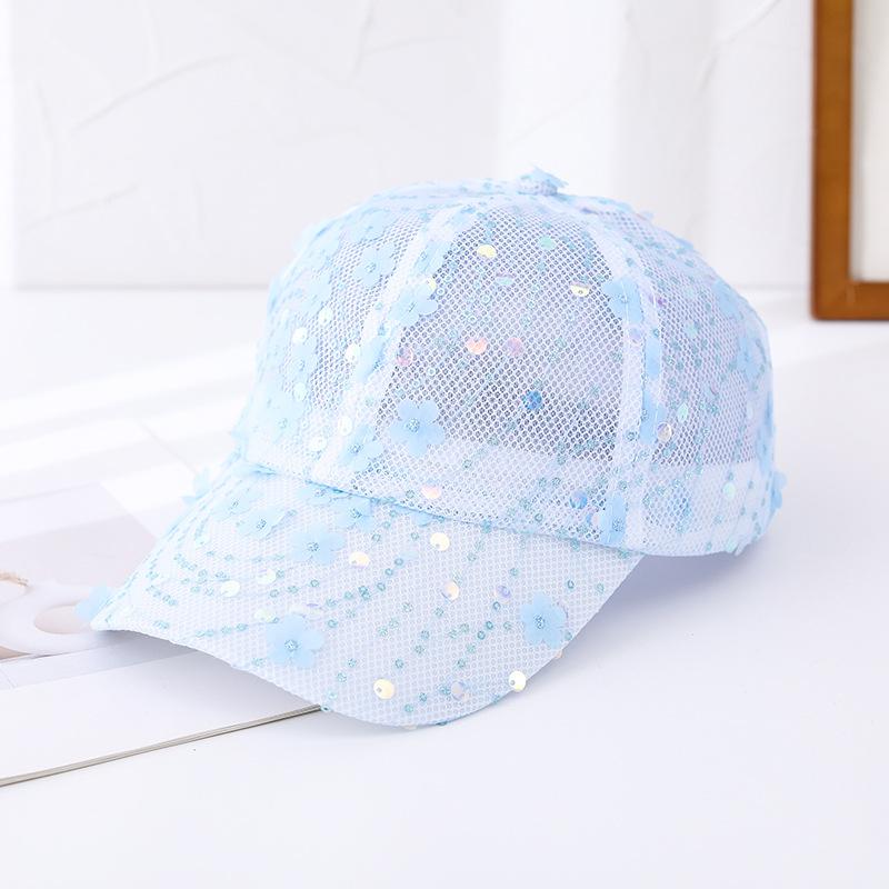 Mesh Breathable Hat Women's Summer Cap Sequins Trendy Versatile Sunshade Sun Hat Internet Celebrity Baseball Cap