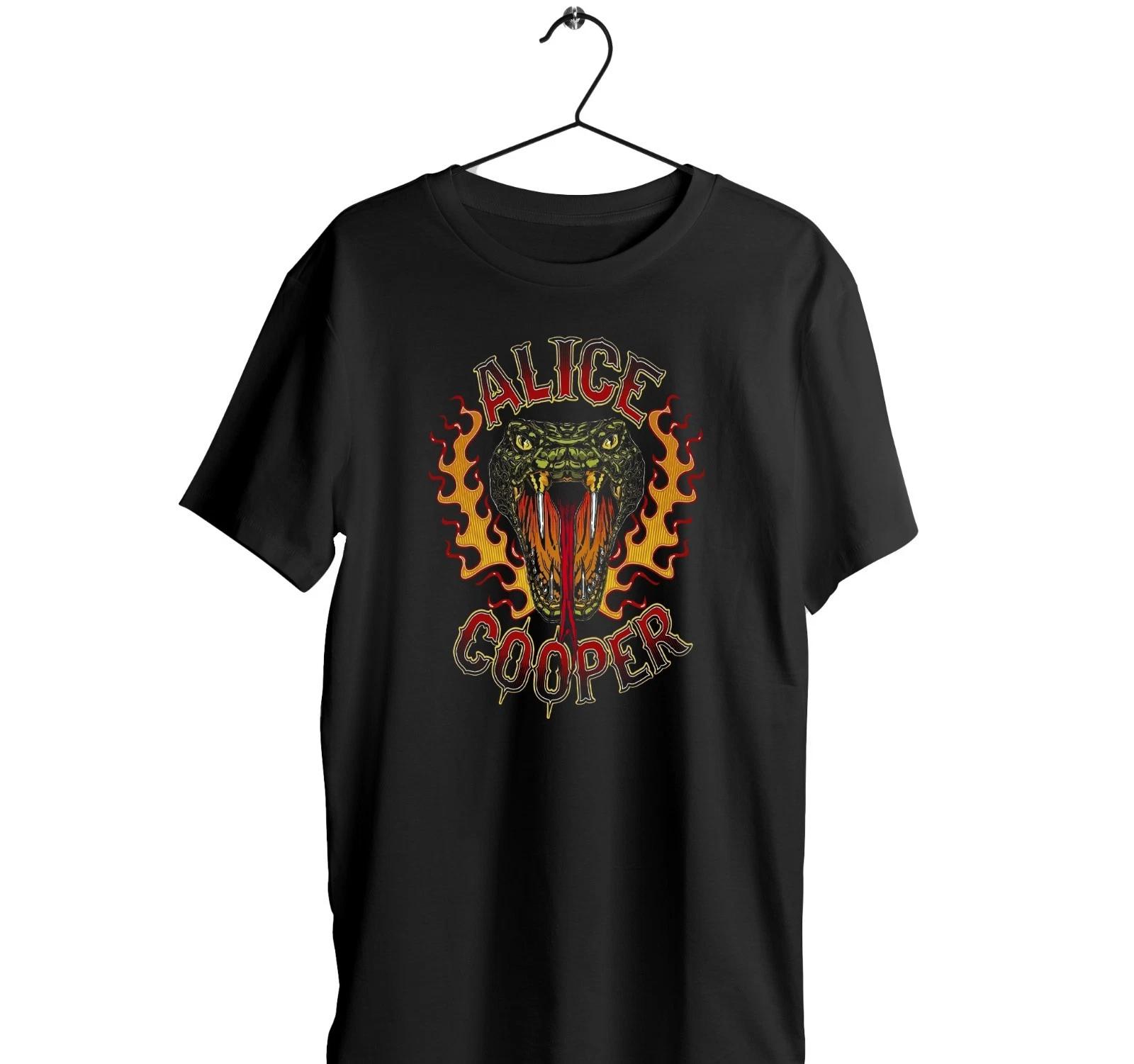 Alice Cooper Polyester T-shirt - Hard rock, shock rock music concert fans tee L