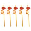 5PCS Spirals Straws Fruit Designs Silicone Drinking Tubes For Juices Smoothie Birthday Party Supplies