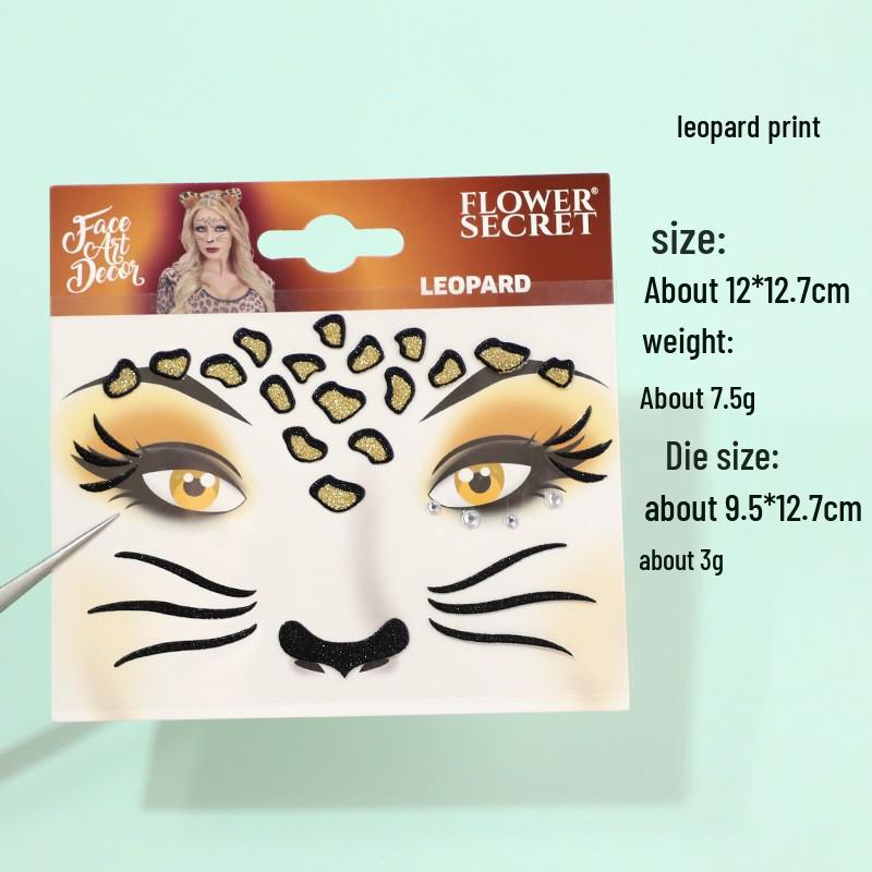 

Святкові наклейки з оленячими мордами для святкування Різдва та Нового року: Макіяж для карнавалу, вечірки та сценічного виступу