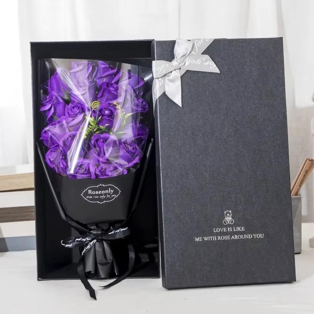 Artificial Flower Bouquets Rose Bouquet Gift Box For Girlfriend Mother Christmas Valentine'S Day Birthday Wedding Gift