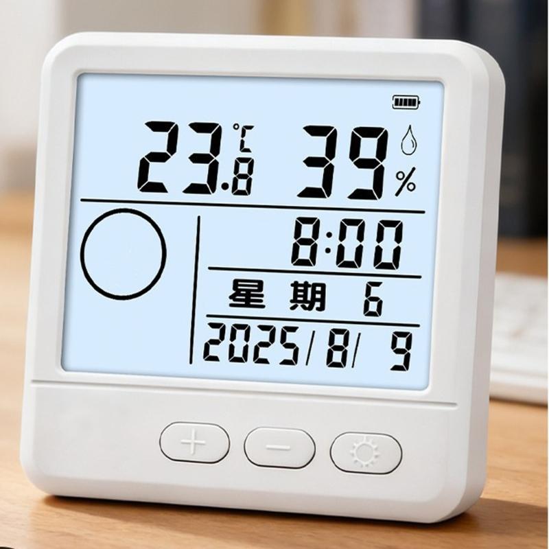 Temperature Humidity Meter Clock Temperature Format And Celsius For Home Office