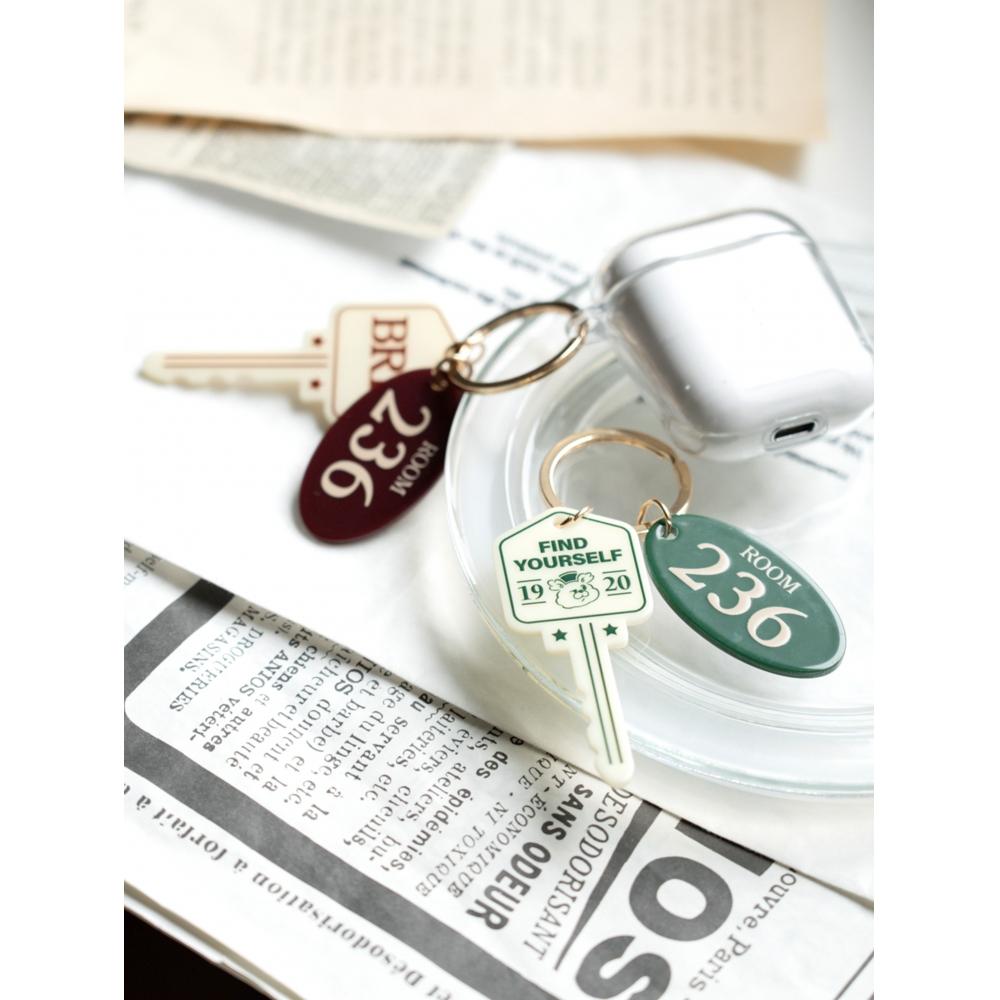 Daiso Travel Key Shaped Key Ring Green  1000  B