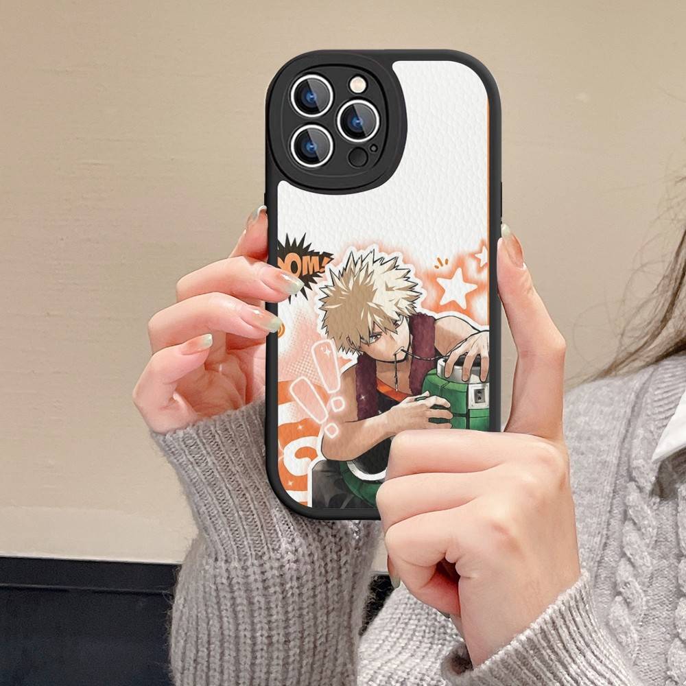 My Hero Academia Katsuki Bakugo My Hero For IPhone 16 16E 15 14 13 12 11 Pro Max Plus Leather Back Phone Cover