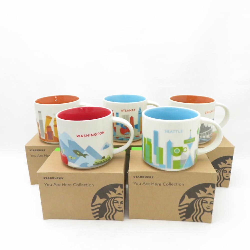 Good Condition STARBUCKS Starbucks You Are Here Collection Mug 5 Piece Pottery Set 414ml Starbucks Overseas Local Limited SC10221R1 [Used]