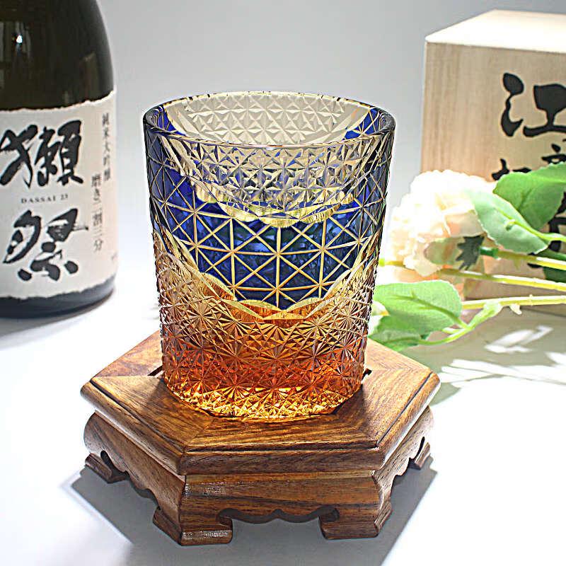 Edo Kiriko Hand-Carved Crystal Whiskey Glass