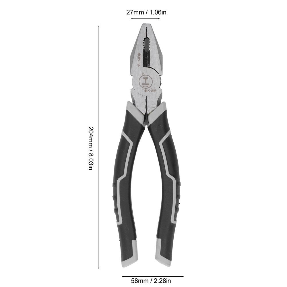 Practical High Hardness Electrician Plier 8in Anti Slip Handle Combination Plier Carbon steel Black Lineman Plier Lineman