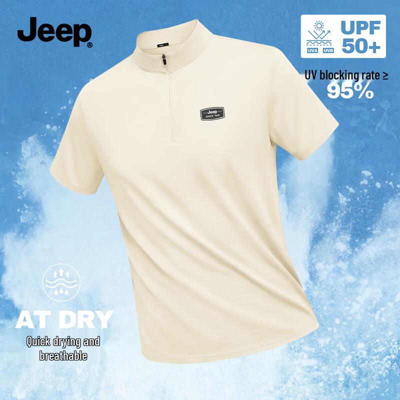 JEEP Men s 5A Antibacterial Quick-Dry Stand Collar T-Shirt L