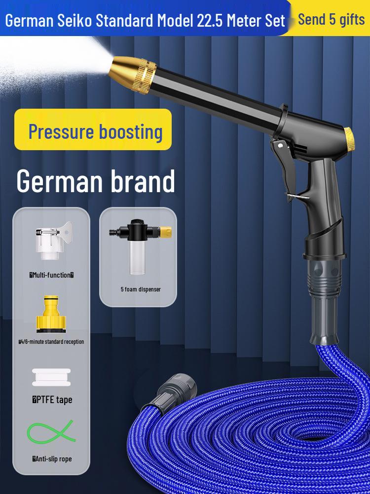 High-Pressure Telescopic Car Wash Water Gun with Soft Hose Nozzle