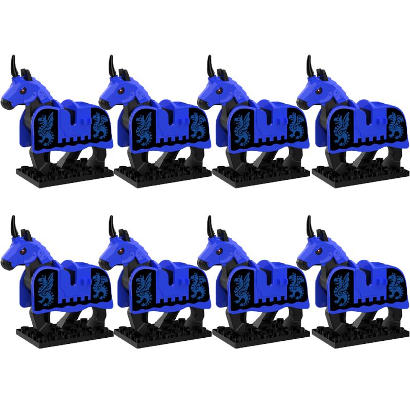 MOC Medieval Military Building Blocks Cavalry Regiment Knight Horse Animal Accessories Set Mini Bricks Buy Goods Boy Toy Gift
