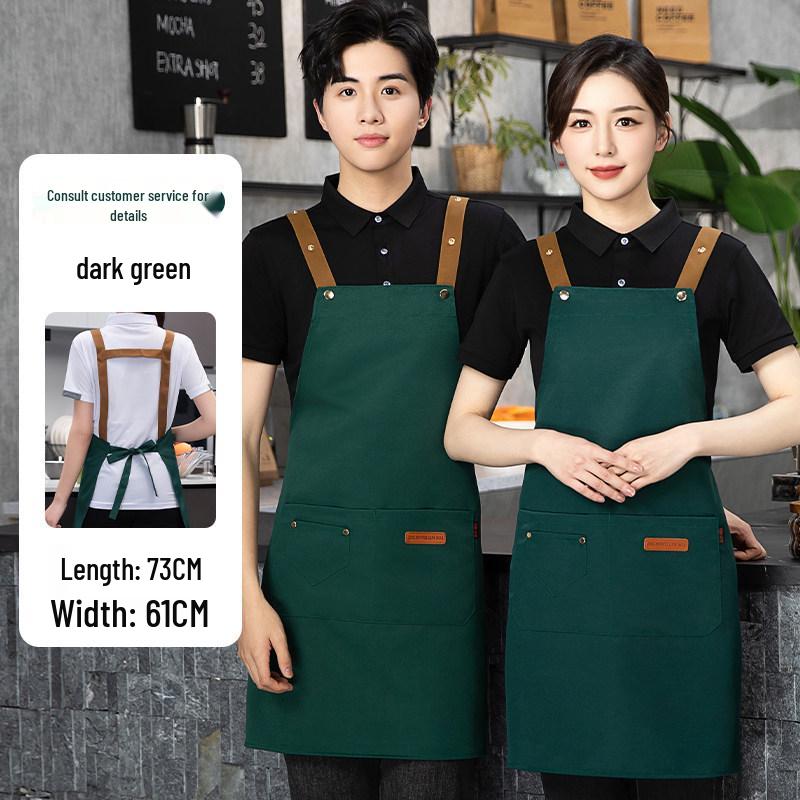 Women's Waterproof Chef Apron with Exquisite Shoulder Straps – Oilproof, Logo Customizable for Hotel and Kitchen Use