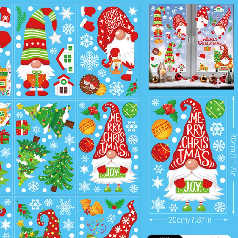 2023 Christmas Window Stickers, Double Sided Display Windows, Holiday Decorative Wall Stickers, Electrostatic Wall Stickers