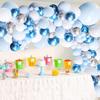 Metallic Blue Balloons With Silver Confetti For Baby Shower Birthday Wedding Decor