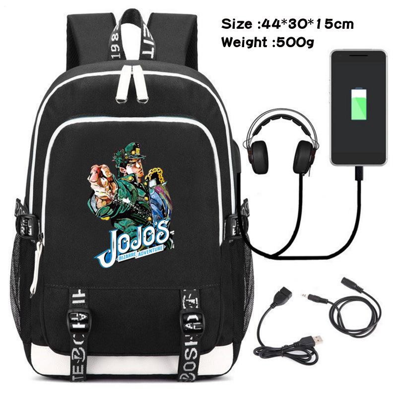 Jojo's Fantastic Adventure School Bag Anime Peripheral Backpack Schoolgirl Canvas Oxford Backpack