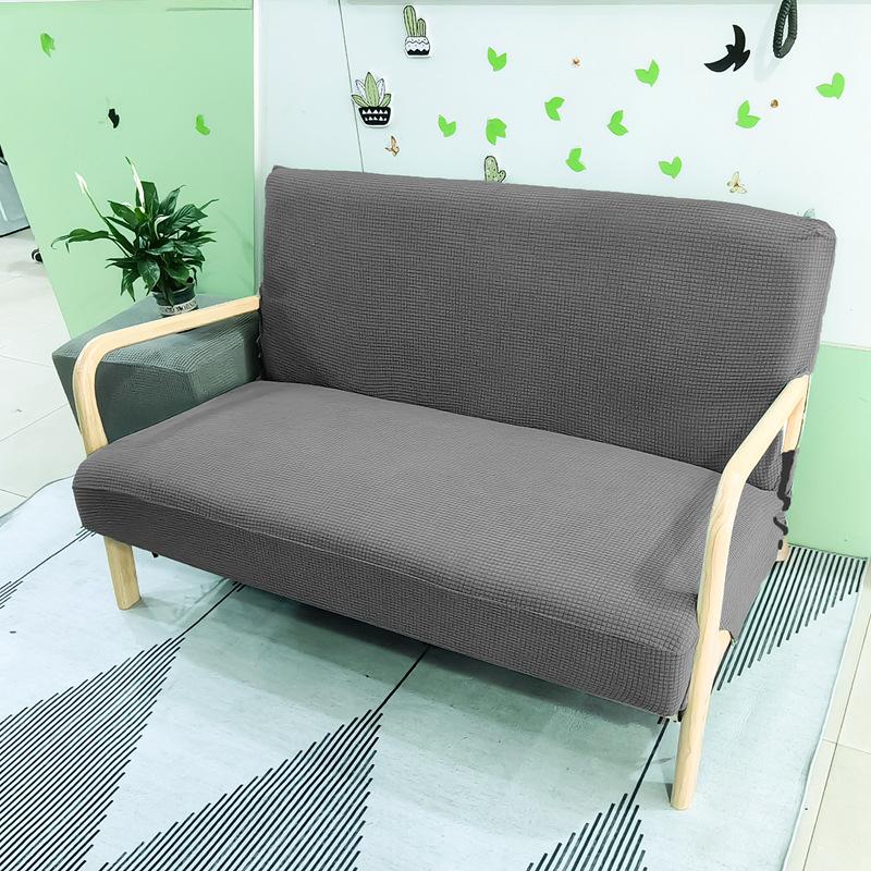 Stretch Futon Slipcover Solid Wood Sofa Cover Furniture Protector Without Armrests Slipcover Soft with Elastic Bottom for Kids, Spandex Jacquard