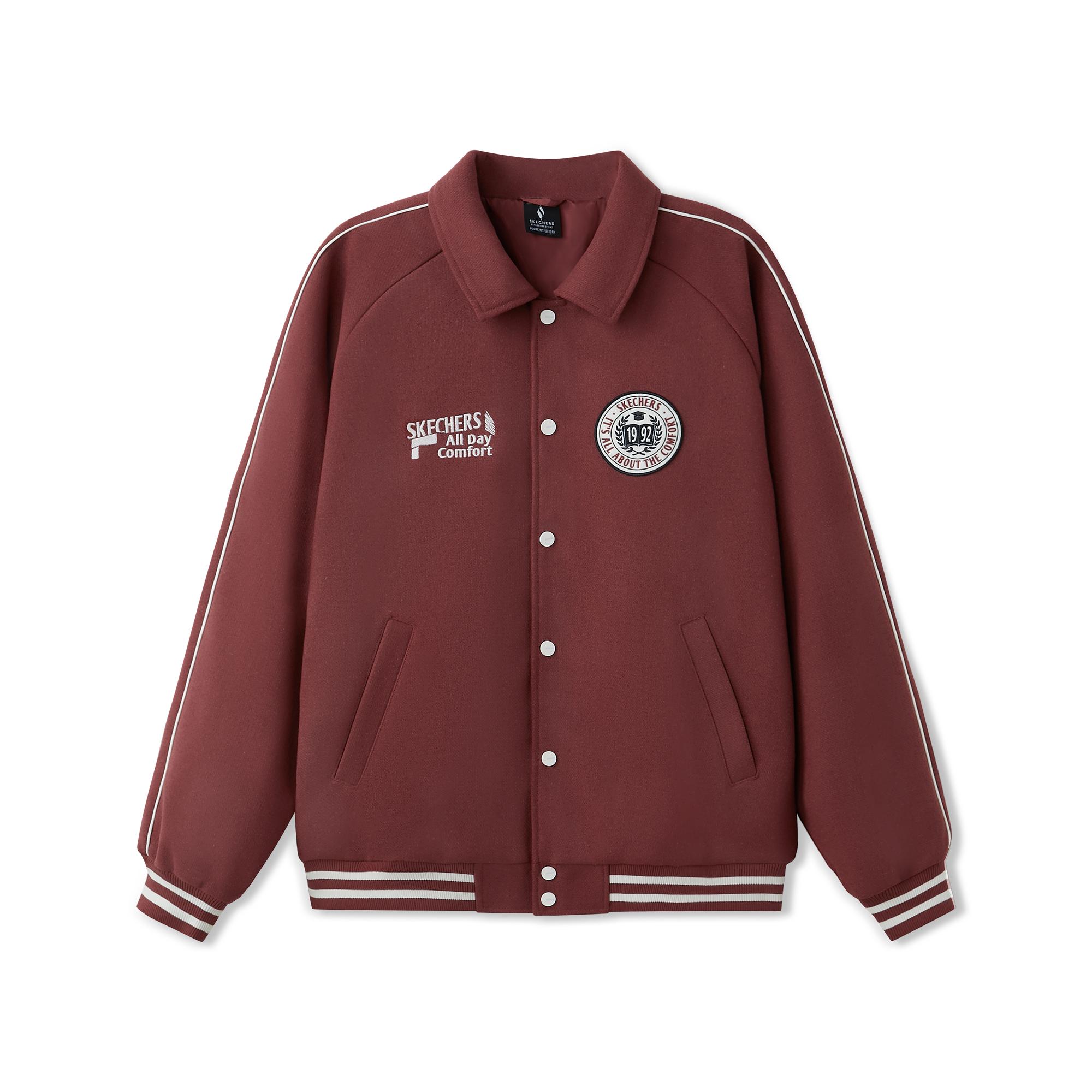 Skechers Sports League Series American Retro Campus Sports Casual Loose Warm Comfortable Baseball Jacket Unisex Jacket L325U021-05TL S