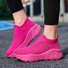 Spring and Autumn fly-woven socks shoes thick-soled large-size sports shoes shock-absorbing running shoes