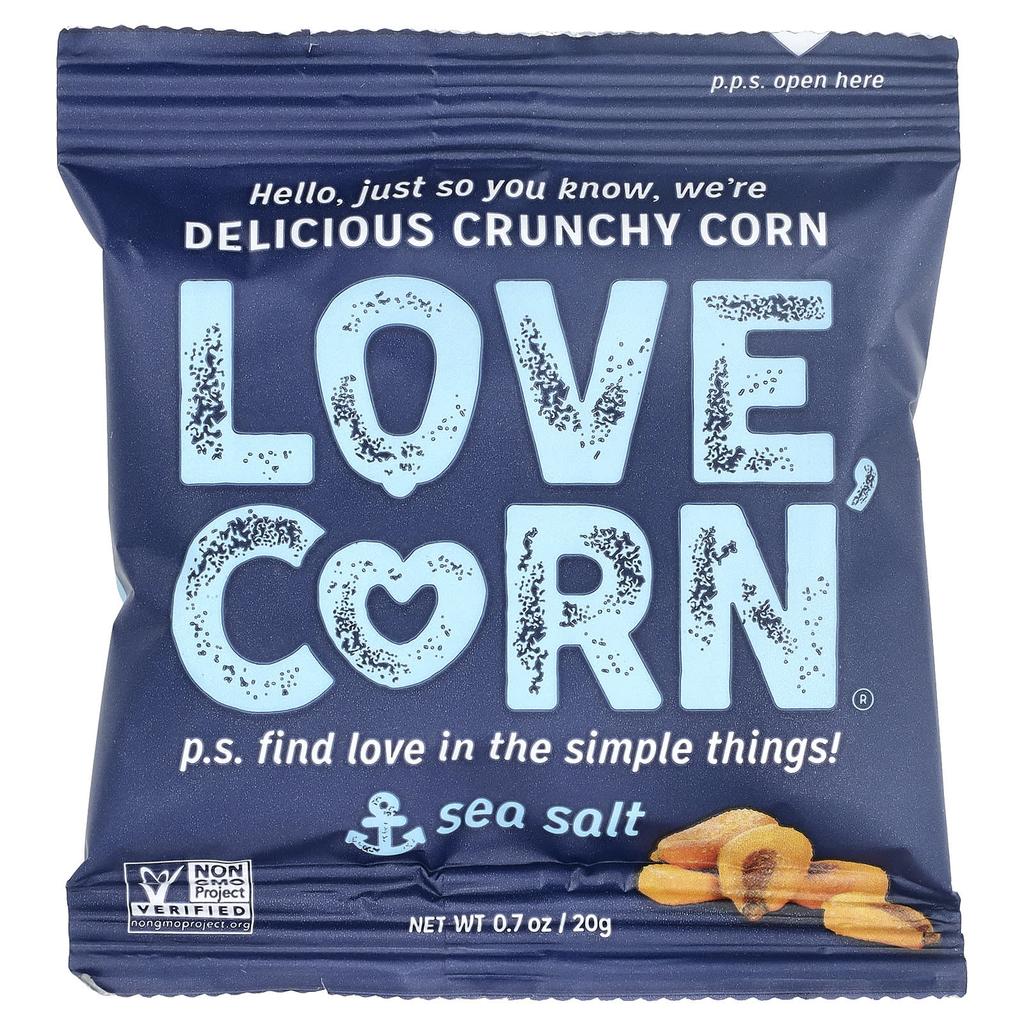 Love Corn, Delicious Crunchy Corn, Sea Salt, 9 Packs, 20g (0.7oz) Each