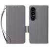 For Sony Xperia 1 VII Case with Wrist Strap Litchi Texture PU Leather Wallet Phone Cover