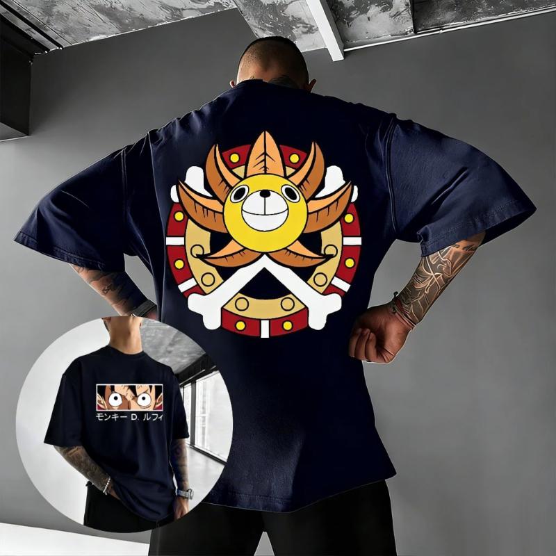T-shirt Grafica Casual Oversize One Piece Luffy Anime Maglietta Uomo Donna Estate 2026 Manica Corta Top Streetwear Cosplay Abbigliamento Y2k