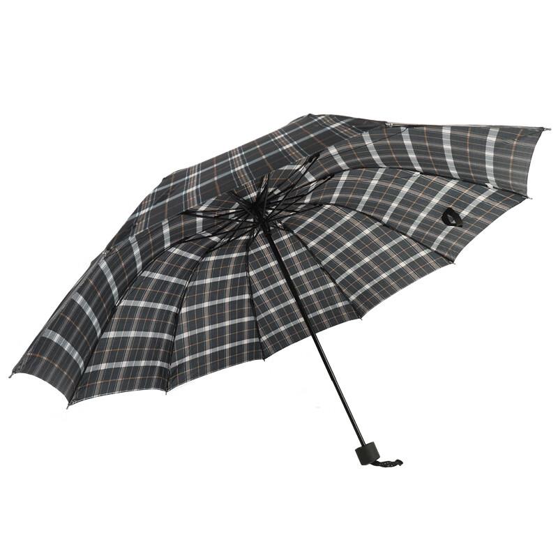 Nan Qiao Enlarged 3-Fold Classic Plaid Umbrella (21-inch Rib)