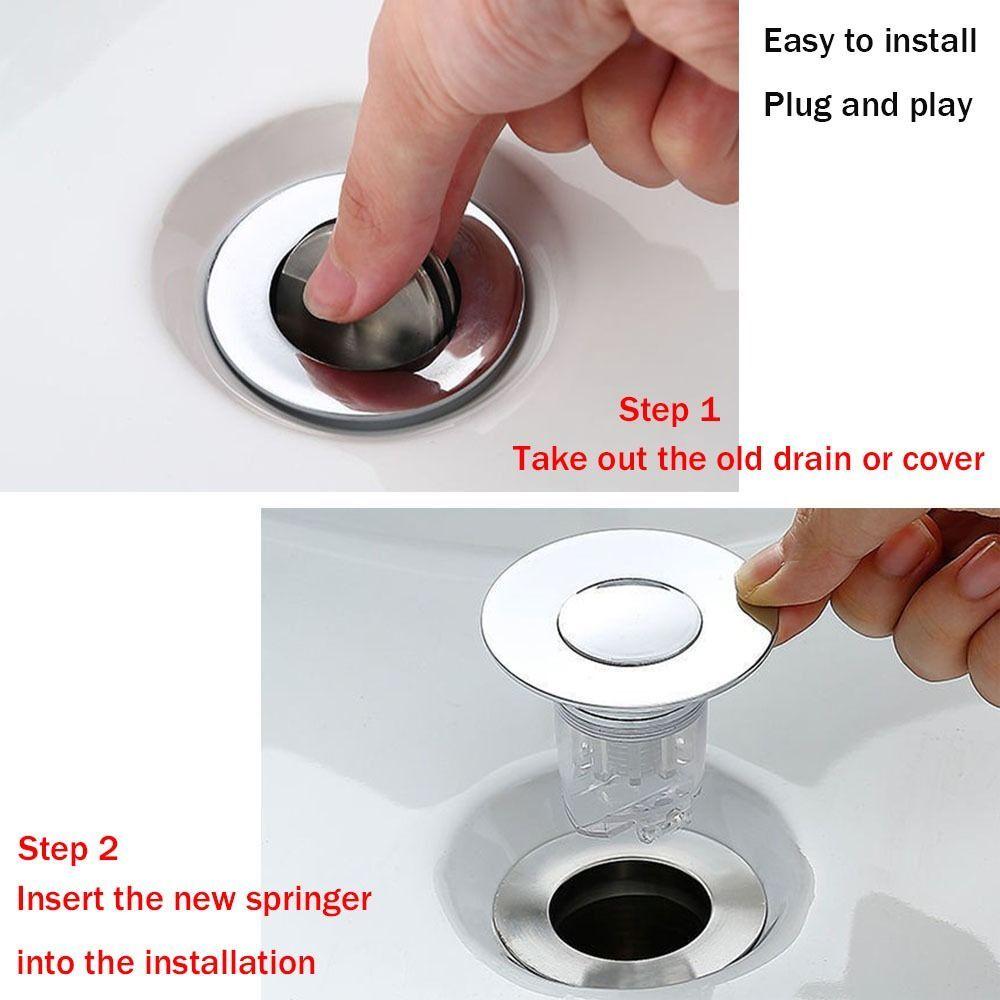 Basin Spring Core Bathroom Sink Plug Pop-Up Bounce Core Basin Drain Filter Shower Sink Strainer Practical Bathroom Hardware