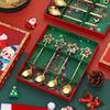 2/4PCS Christmas Coffee Spoons Set Gold Christmas Stainless Steel Spoon Dessert Spoon New Year Decoration For Tableware