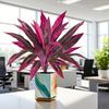 Yousheng Large Realistic Artificial Fern Dragon's Blood Tree Plants with Pink/Purple Leaves, UV Resistant Outdoor Fake Fern Plants for Garden, Patio,
