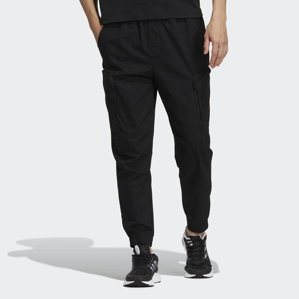 Adidas Logo Regular Fit Tapered Cuff Knit Track Pants Men Black HM2989