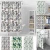 Black and White Leaf Waterproof PEVA Shower Curtain Waterproof Bathroom Curtain Liners 180 * 180CM with 12 Hooks