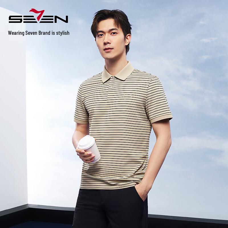 

SEVEN Mr. Seven Series Striped Short-Sleeve Polo Shirt L